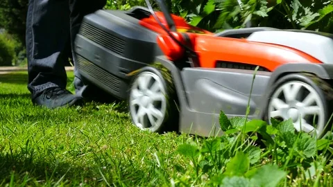 Man mowing weeds. Stock-Footage 75259575