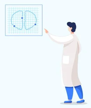 Man with mri scan isolated computer tomography image Stock Illustration