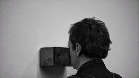 A man at the museum Stock Photos