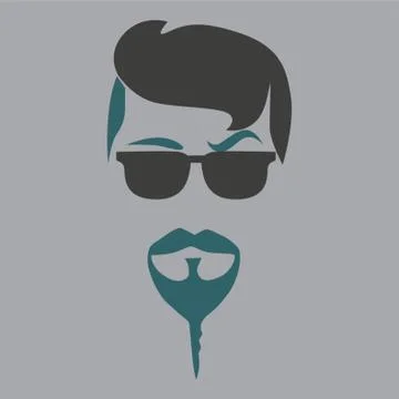 Man With Mustache And Beard Illustrazione stock