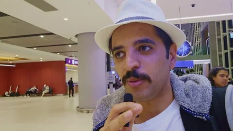 A man with a mustache and a hat Stock Footage 291957539