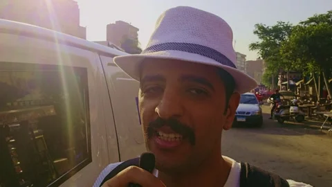 A man with a mustache and a hat on Stock Footage 292247268