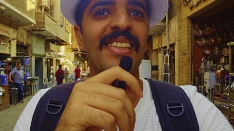 A man with a mustache and a hat Stock Footage 292258085