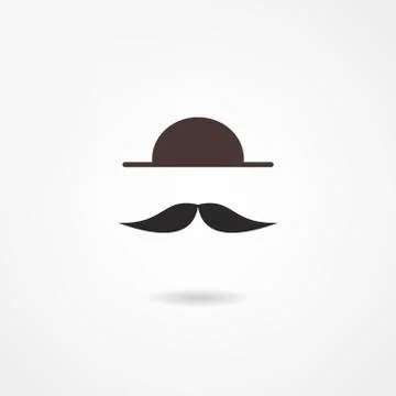 Man mustache icon Illustrazione stock