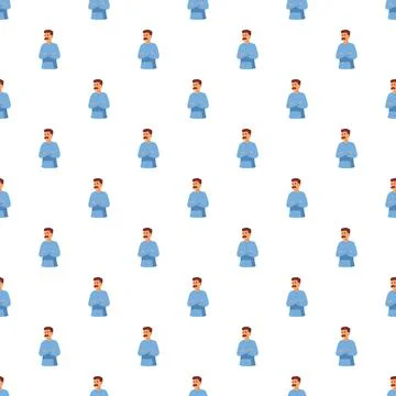 Man with mustache repeating pattern background Stock Illustration