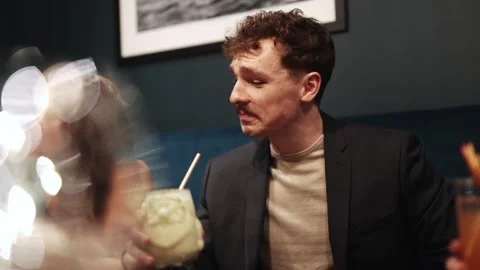 A man with a mustache is smiling at the camera Stock Footage 295996856