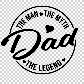The Man The Myth Dad The Legend Circular text badge Ilustração Stock