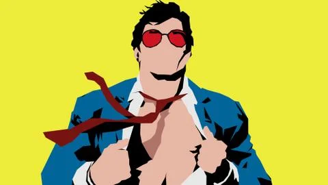Man with naked torso Stock Illustration