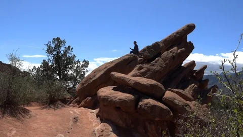 Man in Nature more Concerned with Cell Phone 4K Stock Footage 107538982