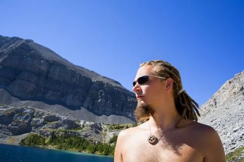 Man In Nature Foto stock