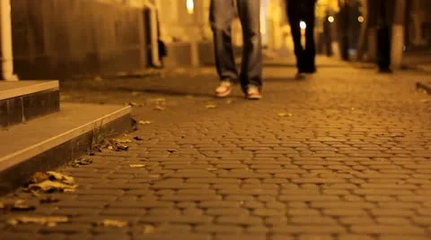 Man is the night walk Stock Footage 20527374