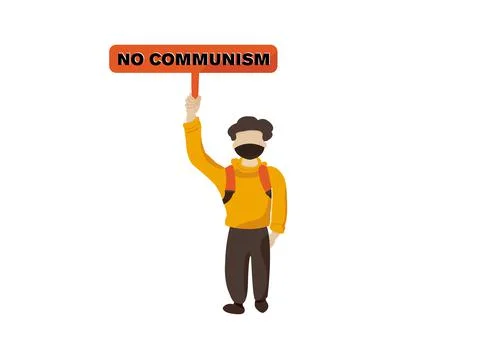 A man with no communism sign vector on white background Stock Illustration
