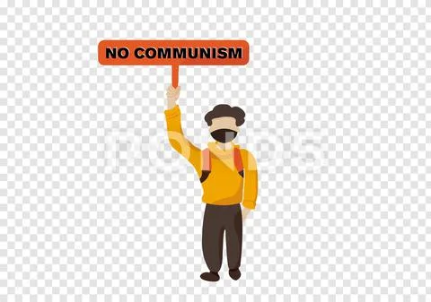 A man with no communism sign vector on transparency background ...