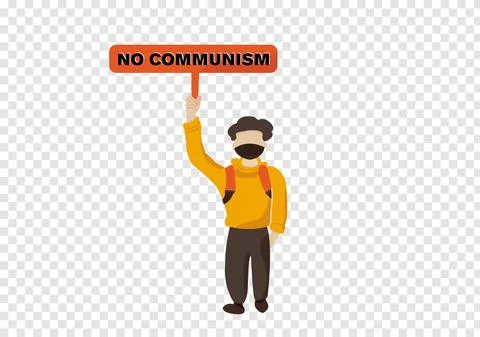A man with no communism sign vector on transparency background Illustrazione stock