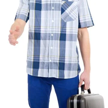 Man with no face with briefcase Stock-Fotos