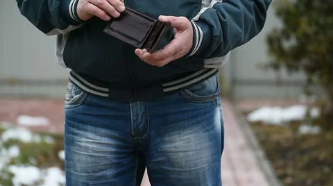 Man with no money Stock Footage 56480068