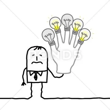 Man with no more ideas or energy Stock Illustration