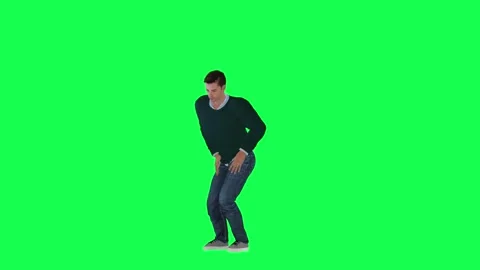 A man with a normal athletic body in green screen with tall height and long arms Video stock 248000273