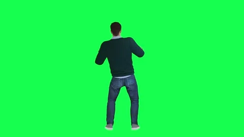 A man with a normal athletic body in green screen with tall height and long arms Stock Footage 248000321