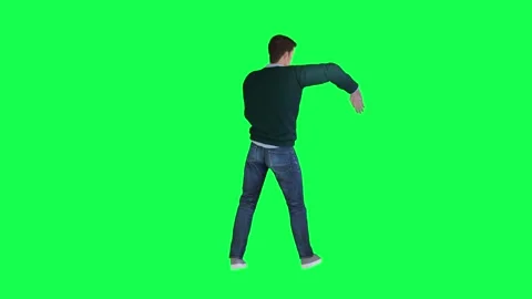 A man with a normal athletic body in green screen with tall height and long arms Video stock 248000454