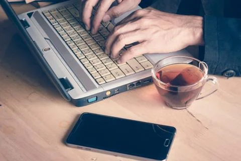 Man a notebook computer Stock Photos