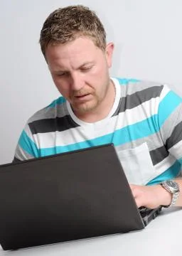 Man with notebook Foto stock