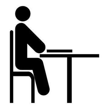 Man with notepad - stick the black color icon . Illustrazione stock