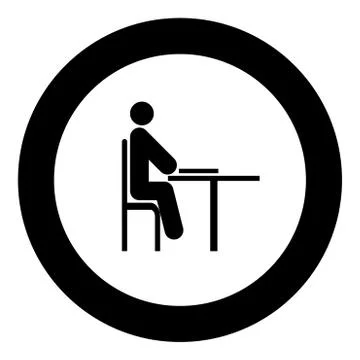 Man with notepad - stick icon black color in circle イラスト素材