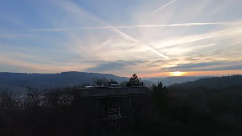 Man on observation tower, Circle far complete 30FPS Stock Footage 321632703