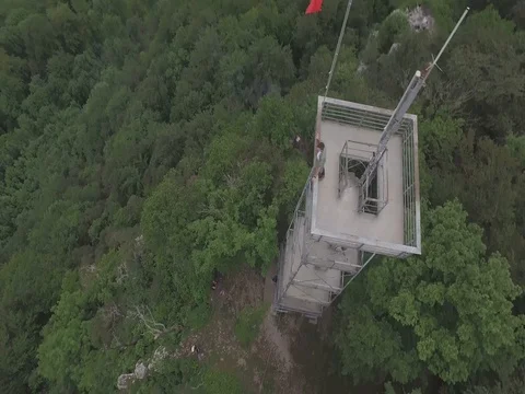 Man on an Observation Tower Stock Footage 83448217
