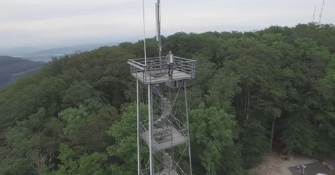 Man on an Observation Tower 動画素材 83448317