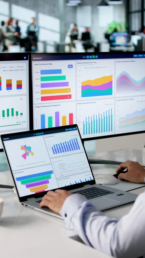 Man In Office Analyzing Business Data Stock Footage 334928805