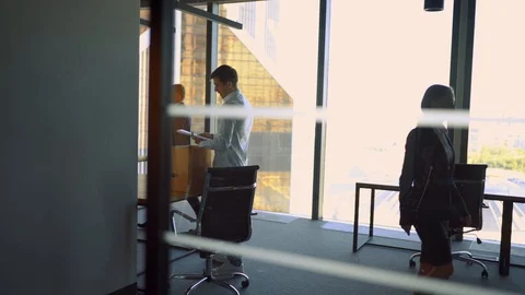 Man in office bring his box and belongings Stock Footage 101656250