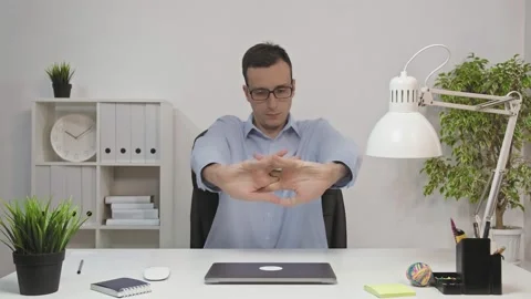 The Man In The Office At The Computer Stock Footage 147335209