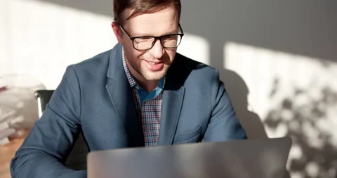 Man in the office at the computer Stock Footage 227021038