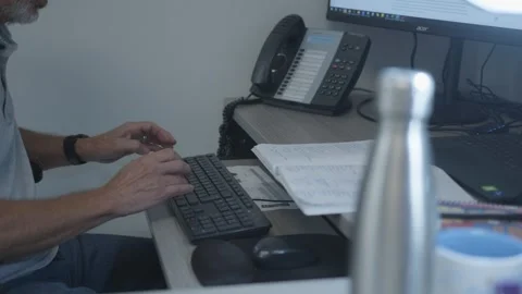 Man office Computer Hand Keyboard Stock Footage 273728785