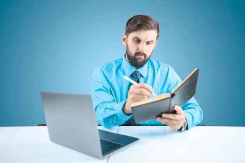 A man in the office at a desk Stock-Fotos