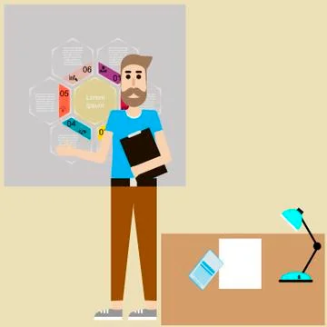 Man in the office Stock Illustration