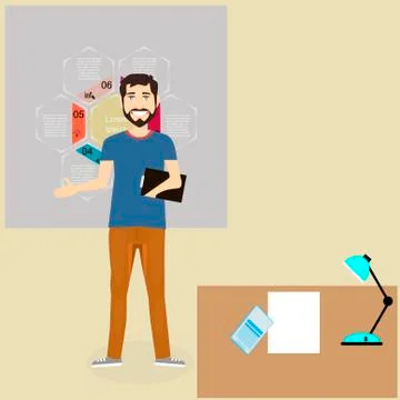 Man in the office Stock Illustration