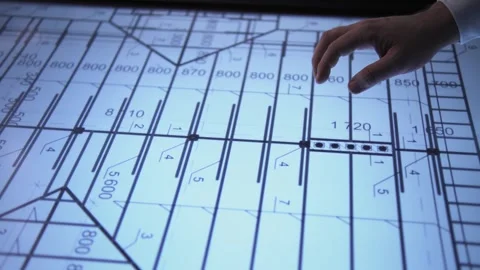 A man in an office points out important details of a diagram on an Stock Footage 317168032