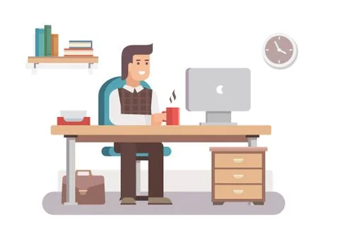 Man office worker Stock Illustration