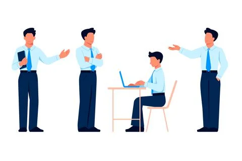 Man office worker in suit Stock Illustration