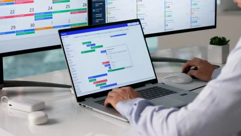 Man In Office Working On Computer Stock Footage 334534415