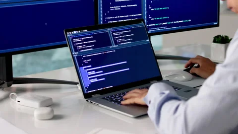 Man In Office Writing Software Code Stock Footage 334928291