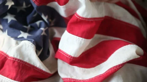 Man with old American flag Stock Footage 42771288