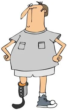 Man with one blade leg Stock Illustration
