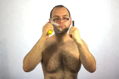 Man with one-time device Stock Photos