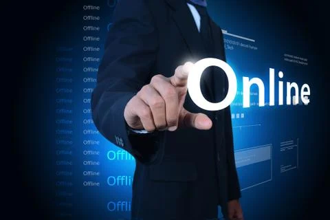 Man with online concept Stock Illustration