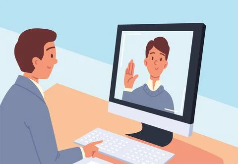 Man online job interview Stock-Illustration
