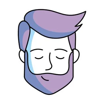 Man only face Stock Illustration